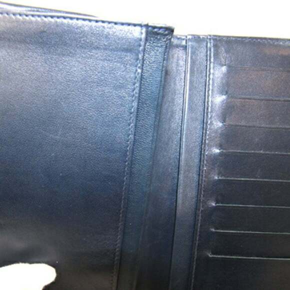 CHANEL Authentic Blue Lambskin Leather Wallet